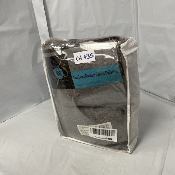 EFF Faux BOCHLN18513-108 Solid Grey Rod Pocket Room Darkening Curtain CA435 - Picture 1 of 6